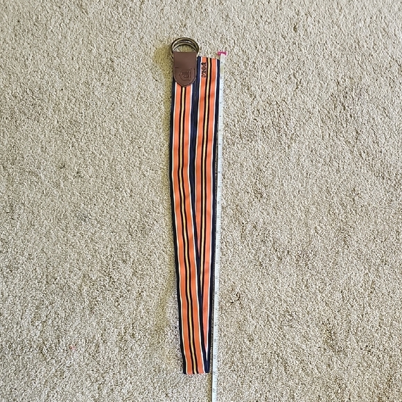 Polo by Ralph Lauren Orange and Black Striped Belt - Picture 1 of 3